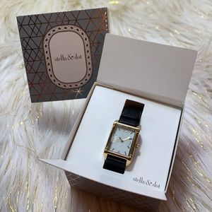 Stella & Dot Pyramid watch double wrap leather